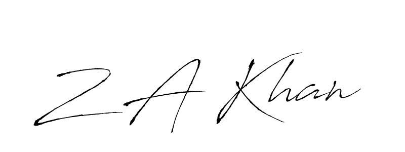 Create a beautiful signature design for name Z A Khan. With this signature (Antro_Vectra) fonts, you can make a handwritten signature for free. Z A Khan signature style 6 images and pictures png
