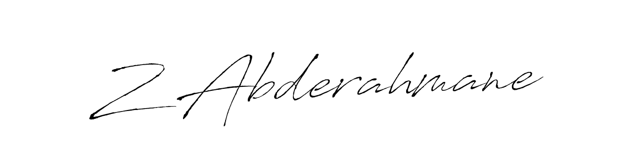 Z Abderahmane stylish signature style. Best Handwritten Sign (Antro_Vectra) for my name. Handwritten Signature Collection Ideas for my name Z Abderahmane. Z Abderahmane signature style 6 images and pictures png