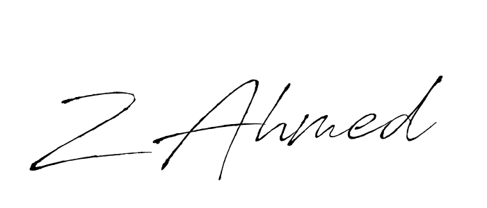 Use a signature maker to create a handwritten signature online. With this signature software, you can design (Antro_Vectra) your own signature for name Z Ahmed. Z Ahmed signature style 6 images and pictures png