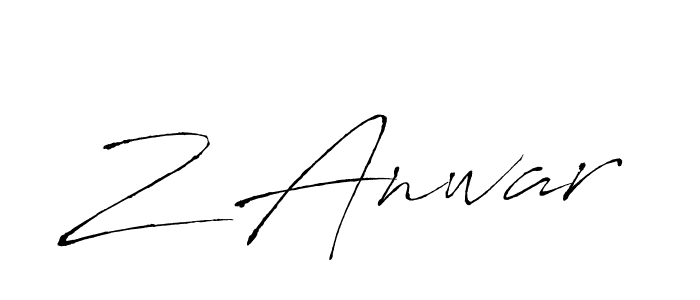 You should practise on your own different ways (Antro_Vectra) to write your name (Z Anwar) in signature. don't let someone else do it for you. Z Anwar signature style 6 images and pictures png