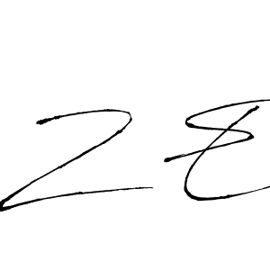 This is the best signature style for the Z E name. Also you like these signature font (Antro_Vectra). Mix name signature. Z E signature style 6 images and pictures png