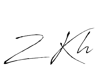 This is the best signature style for the Z Kh name. Also you like these signature font (Antro_Vectra). Mix name signature. Z Kh signature style 6 images and pictures png