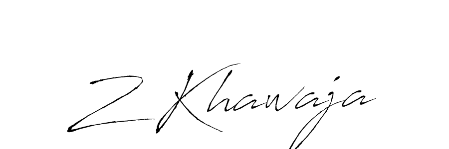 Design your own signature with our free online signature maker. With this signature software, you can create a handwritten (Antro_Vectra) signature for name Z Khawaja. Z Khawaja signature style 6 images and pictures png