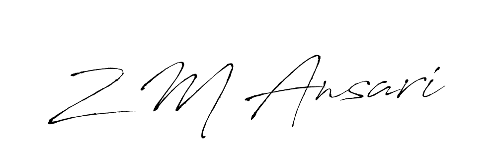 Z M Ansari stylish signature style. Best Handwritten Sign (Antro_Vectra) for my name. Handwritten Signature Collection Ideas for my name Z M Ansari. Z M Ansari signature style 6 images and pictures png