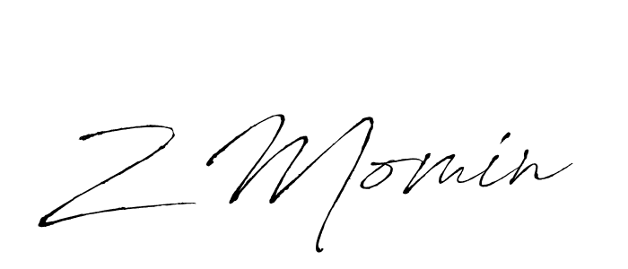 Z Momin stylish signature style. Best Handwritten Sign (Antro_Vectra) for my name. Handwritten Signature Collection Ideas for my name Z Momin. Z Momin signature style 6 images and pictures png