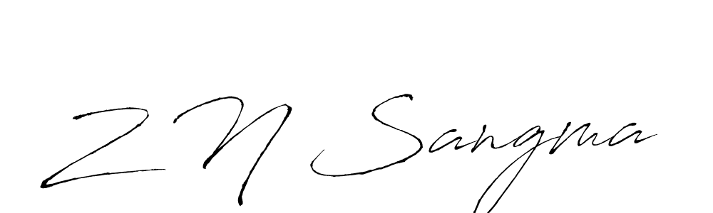 Design your own signature with our free online signature maker. With this signature software, you can create a handwritten (Antro_Vectra) signature for name Z N Sangma. Z N Sangma signature style 6 images and pictures png