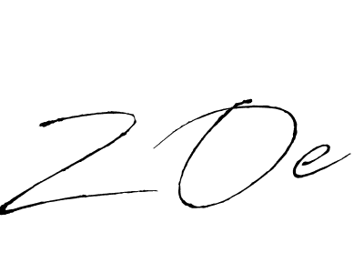 Also we have Z Oe name is the best signature style. Create professional handwritten signature collection using Antro_Vectra autograph style. Z Oe signature style 6 images and pictures png