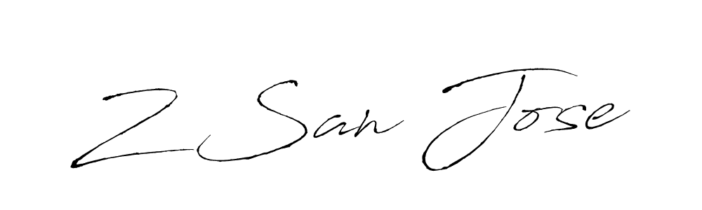 How to make Z San Jose signature? Antro_Vectra is a professional autograph style. Create handwritten signature for Z San Jose name. Z San Jose signature style 6 images and pictures png