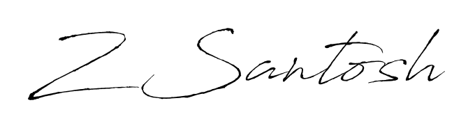 A dynamic signature style for Z Santosh using Antro_Vectra script. Designed to look authentic, handwritten, and professional. Z Santosh signature style 6 images and pictures png