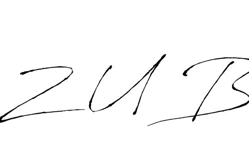 How to make Z U B name signature. Use Antro_Vectra style for creating short signs online. This is the latest handwritten sign. Z U B signature style 6 images and pictures png