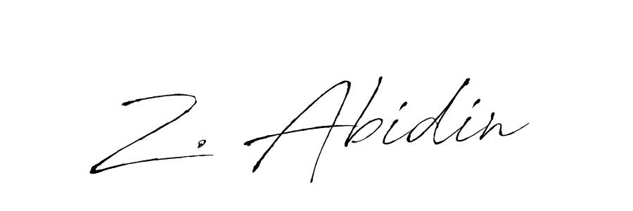 Make a beautiful signature design for name Z. Abidin. With this signature (Antro_Vectra) style, you can create a handwritten signature for free. Z. Abidin signature style 6 images and pictures png