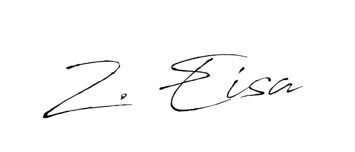 How to make Z. Eisa name signature. Use Antro_Vectra style for creating short signs online. This is the latest handwritten sign. Z. Eisa signature style 6 images and pictures png