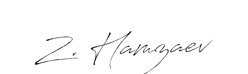 Make a beautiful signature design for name Z. Hamzaev. With this signature (Antro_Vectra) style, you can create a handwritten signature for free. Z. Hamzaev signature style 6 images and pictures png