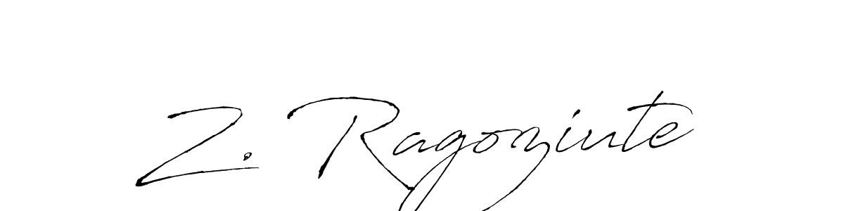 Create a beautiful signature design for name Z. Ragoziute. With this signature (Antro_Vectra) fonts, you can make a handwritten signature for free. Z. Ragoziute signature style 6 images and pictures png