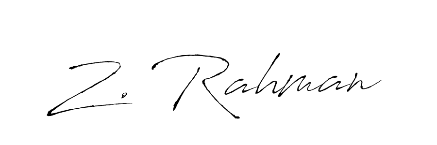 Use a signature maker to create a handwritten signature online. With this signature software, you can design (Antro_Vectra) your own signature for name Z. Rahman. Z. Rahman signature style 6 images and pictures png