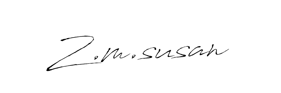 Make a beautiful signature design for name Z.m.susan. With this signature (Antro_Vectra) style, you can create a handwritten signature for free. Z.m.susan signature style 6 images and pictures png