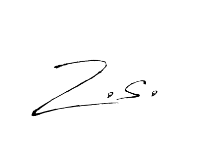 Make a beautiful signature design for name Z.s.. With this signature (Antro_Vectra) style, you can create a handwritten signature for free. Z.s. signature style 6 images and pictures png