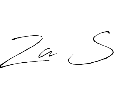 The best way (Antro_Vectra) to make a short signature is to pick only two or three words in your name. The name Za S include a total of six letters. For converting this name. Za S signature style 6 images and pictures png