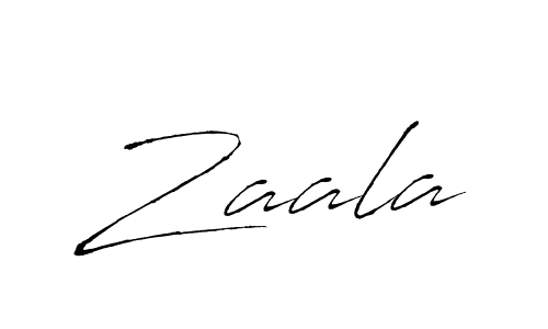 Use a signature maker to create a handwritten signature online. With this signature software, you can design (Antro_Vectra) your own signature for name Zaala. Zaala signature style 6 images and pictures png