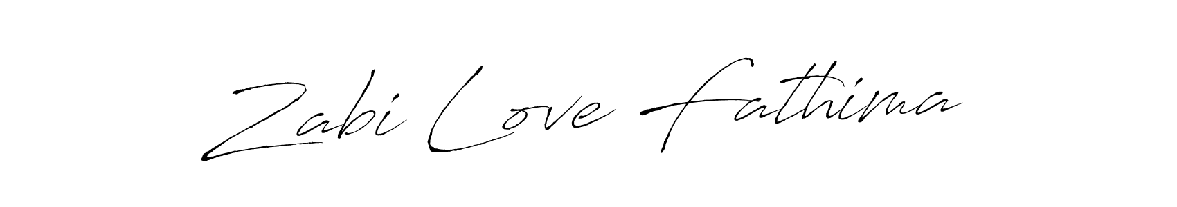 Create a beautiful signature design for name Zabi Love Fathima. With this signature (Antro_Vectra) fonts, you can make a handwritten signature for free. Zabi Love Fathima signature style 6 images and pictures png