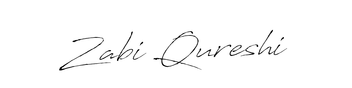 Make a beautiful signature design for name Zabi Qureshi. With this signature (Antro_Vectra) style, you can create a handwritten signature for free. Zabi Qureshi signature style 6 images and pictures png