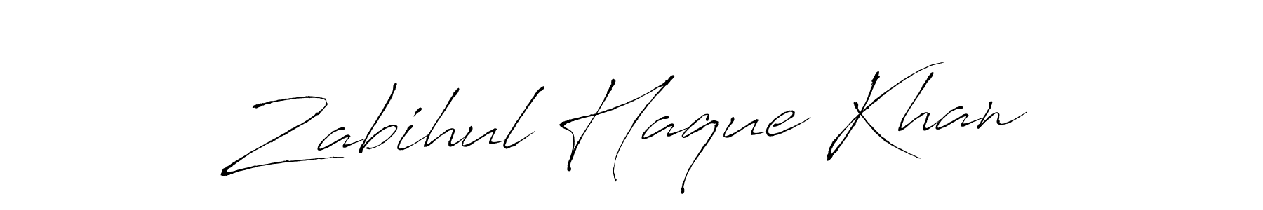 Make a beautiful signature design for name Zabihul Haque Khan. With this signature (Antro_Vectra) style, you can create a handwritten signature for free. Zabihul Haque Khan signature style 6 images and pictures png