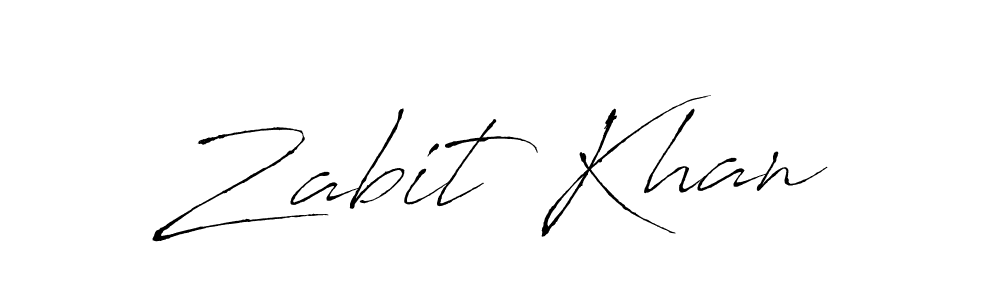 How to make Zabit Khan name signature. Use Antro_Vectra style for creating short signs online. This is the latest handwritten sign. Zabit Khan signature style 6 images and pictures png