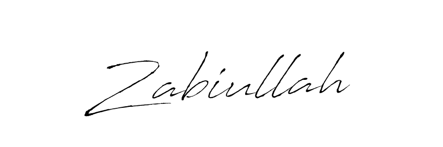 Design your own signature with our free online signature maker. With this signature software, you can create a handwritten (Antro_Vectra) signature for name Zabiullah. Zabiullah signature style 6 images and pictures png