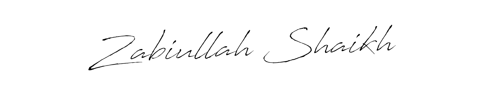 Create a beautiful signature design for name Zabiullah Shaikh. With this signature (Antro_Vectra) fonts, you can make a handwritten signature for free. Zabiullah Shaikh signature style 6 images and pictures png