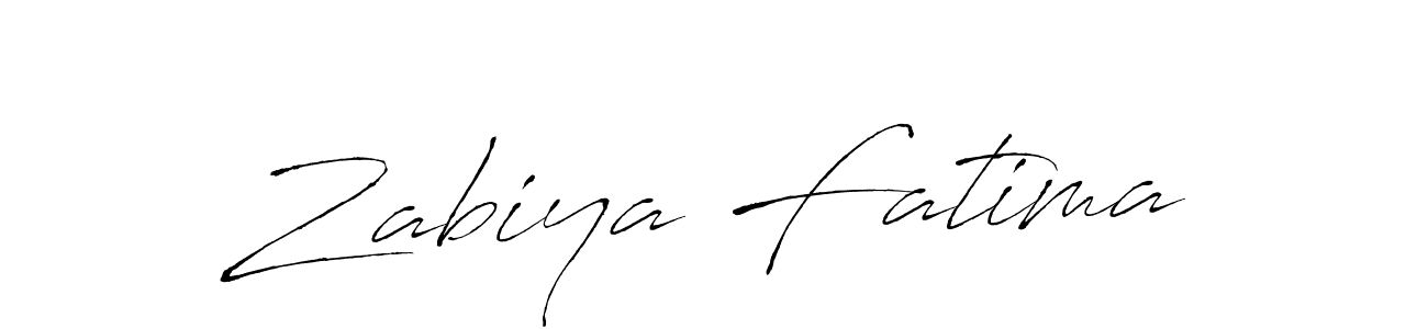 Make a beautiful signature design for name Zabiya Fatima. With this signature (Antro_Vectra) style, you can create a handwritten signature for free. Zabiya Fatima signature style 6 images and pictures png