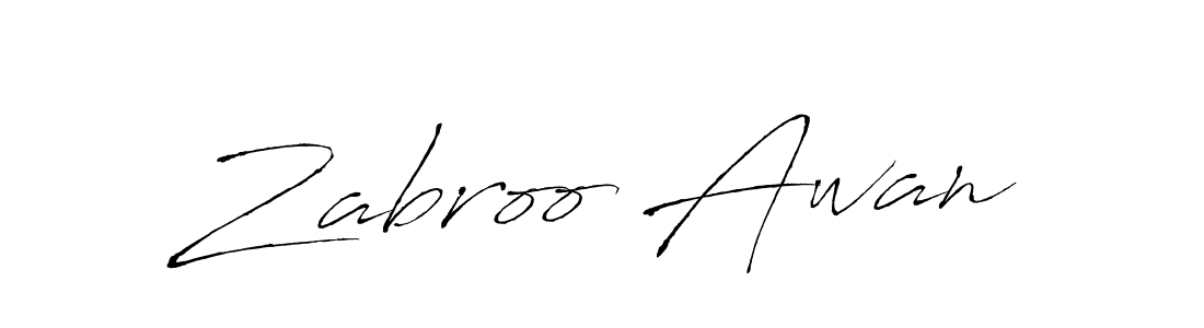 Zabroo Awan stylish signature style. Best Handwritten Sign (Antro_Vectra) for my name. Handwritten Signature Collection Ideas for my name Zabroo Awan. Zabroo Awan signature style 6 images and pictures png