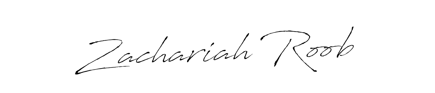 How to make Zachariah Roob name signature. Use Antro_Vectra style for creating short signs online. This is the latest handwritten sign. Zachariah Roob signature style 6 images and pictures png