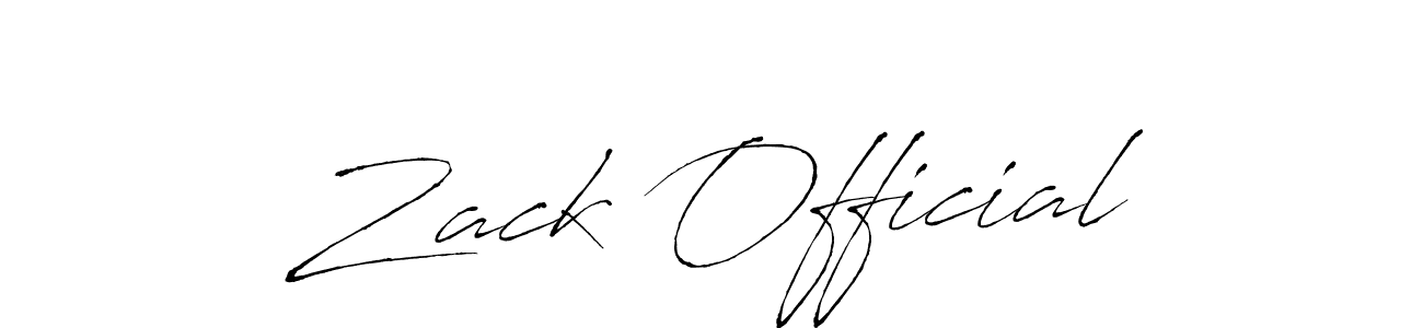 Zack Official stylish signature style. Best Handwritten Sign (Antro_Vectra) for my name. Handwritten Signature Collection Ideas for my name Zack Official. Zack Official signature style 6 images and pictures png