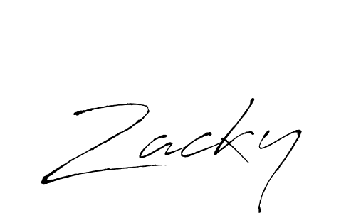 Design your own signature with our free online signature maker. With this signature software, you can create a handwritten (Antro_Vectra) signature for name Zacky. Zacky signature style 6 images and pictures png