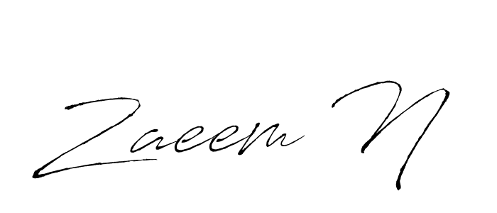 How to make Zaeem N name signature. Use Antro_Vectra style for creating short signs online. This is the latest handwritten sign. Zaeem N signature style 6 images and pictures png