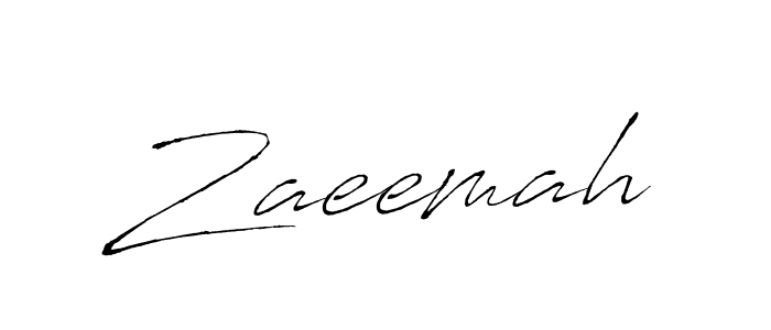 Make a beautiful signature design for name Zaeemah. With this signature (Antro_Vectra) style, you can create a handwritten signature for free. Zaeemah signature style 6 images and pictures png