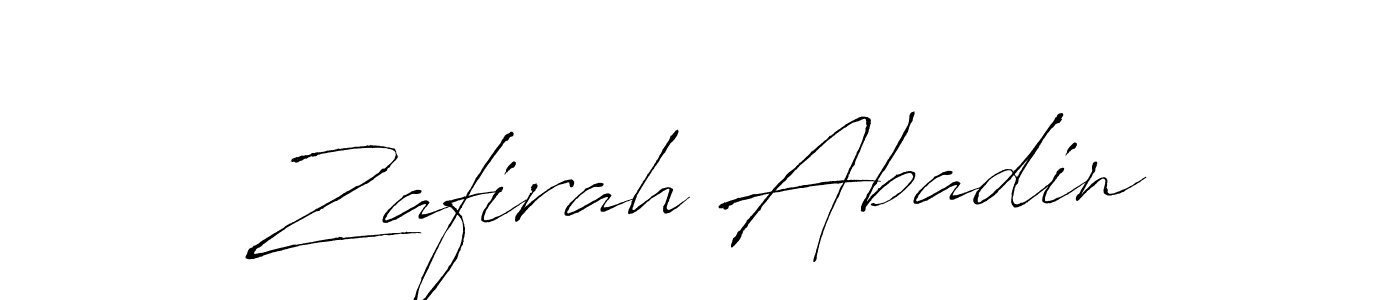Make a beautiful signature design for name Zafirah Abadin. With this signature (Antro_Vectra) style, you can create a handwritten signature for free. Zafirah Abadin signature style 6 images and pictures png