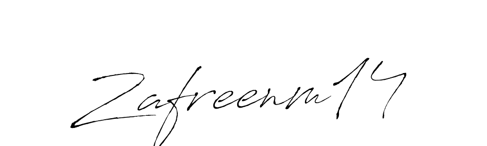 How to make Zafreenm14 signature? Antro_Vectra is a professional autograph style. Create handwritten signature for Zafreenm14 name. Zafreenm14 signature style 6 images and pictures png