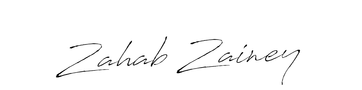 Zahab Zainey stylish signature style. Best Handwritten Sign (Antro_Vectra) for my name. Handwritten Signature Collection Ideas for my name Zahab Zainey. Zahab Zainey signature style 6 images and pictures png