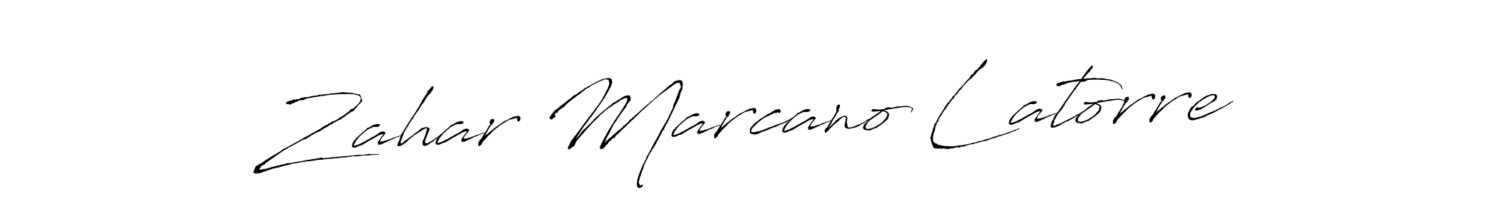 The best way (Antro_Vectra) to make a short signature is to pick only two or three words in your name. The name Zahar Marcano Latorre include a total of six letters. For converting this name. Zahar Marcano Latorre signature style 6 images and pictures png