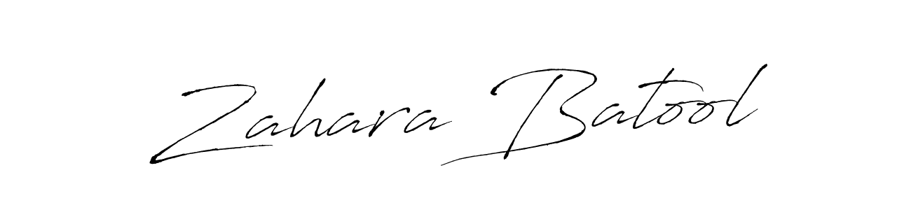 Design your own signature with our free online signature maker. With this signature software, you can create a handwritten (Antro_Vectra) signature for name Zahara Batool. Zahara Batool signature style 6 images and pictures png