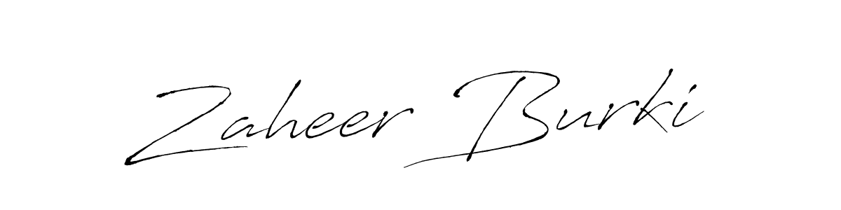 How to make Zaheer Burki name signature. Use Antro_Vectra style for creating short signs online. This is the latest handwritten sign. Zaheer Burki signature style 6 images and pictures png