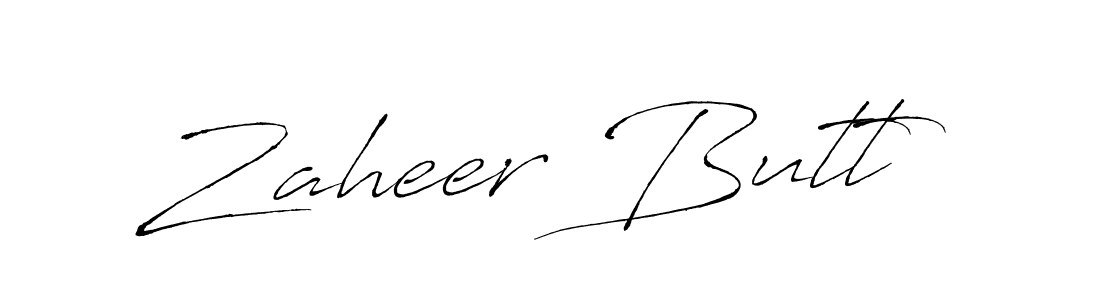 How to make Zaheer Butt name signature. Use Antro_Vectra style for creating short signs online. This is the latest handwritten sign. Zaheer Butt signature style 6 images and pictures png