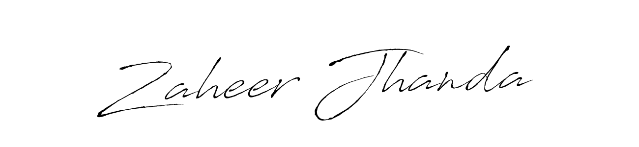 Use a signature maker to create a handwritten signature online. With this signature software, you can design (Antro_Vectra) your own signature for name Zaheer Jhanda. Zaheer Jhanda signature style 6 images and pictures png