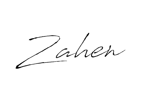 How to make Zahen name signature. Use Antro_Vectra style for creating short signs online. This is the latest handwritten sign. Zahen signature style 6 images and pictures png