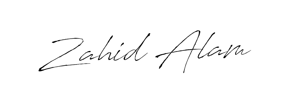 Make a beautiful signature design for name Zahid Alam. With this signature (Antro_Vectra) style, you can create a handwritten signature for free. Zahid Alam signature style 6 images and pictures png