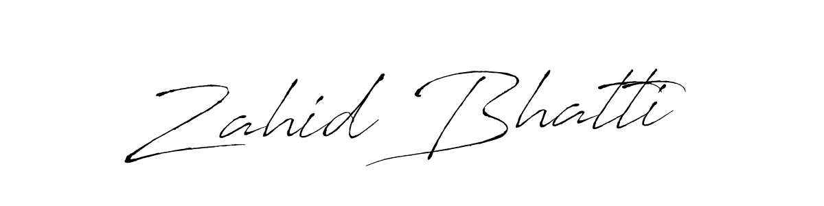 How to make Zahid Bhatti name signature. Use Antro_Vectra style for creating short signs online. This is the latest handwritten sign. Zahid Bhatti signature style 6 images and pictures png