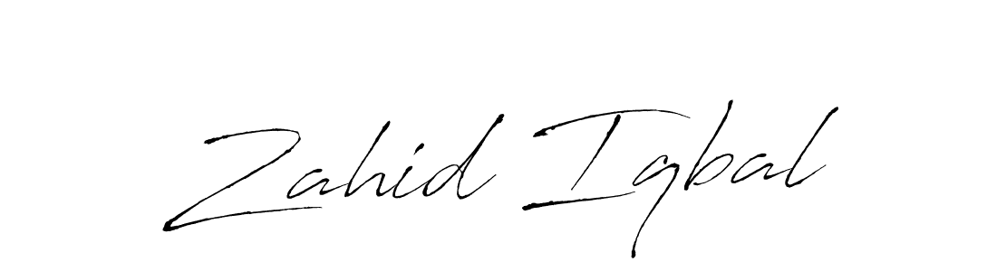 How to make Zahid Iqbal name signature. Use Antro_Vectra style for creating short signs online. This is the latest handwritten sign. Zahid Iqbal signature style 6 images and pictures png