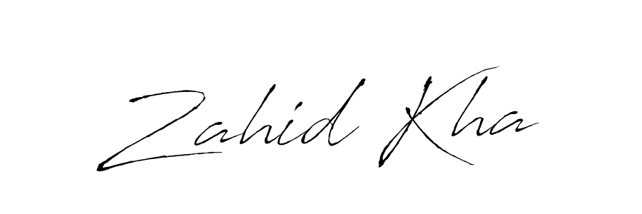 Make a beautiful signature design for name Zahid Kha. With this signature (Antro_Vectra) style, you can create a handwritten signature for free. Zahid Kha signature style 6 images and pictures png