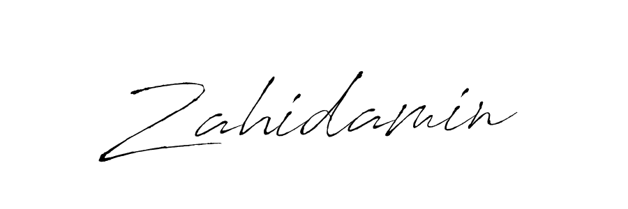 How to make Zahidamin signature? Antro_Vectra is a professional autograph style. Create handwritten signature for Zahidamin name. Zahidamin signature style 6 images and pictures png